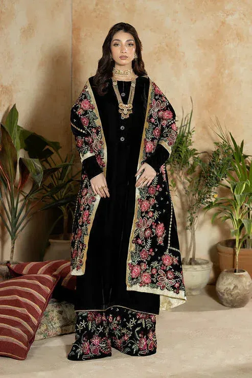 Imrozia Premium Rukh e Makhmal Black Velvet – view 1 – Poshaq