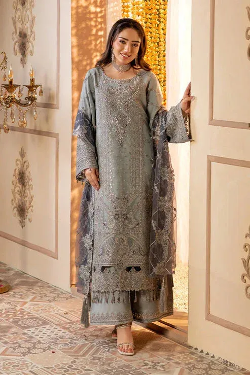 Imrozia Premium Baad e Saba Formals Grey Raw Silk – view 1 – Poshaq