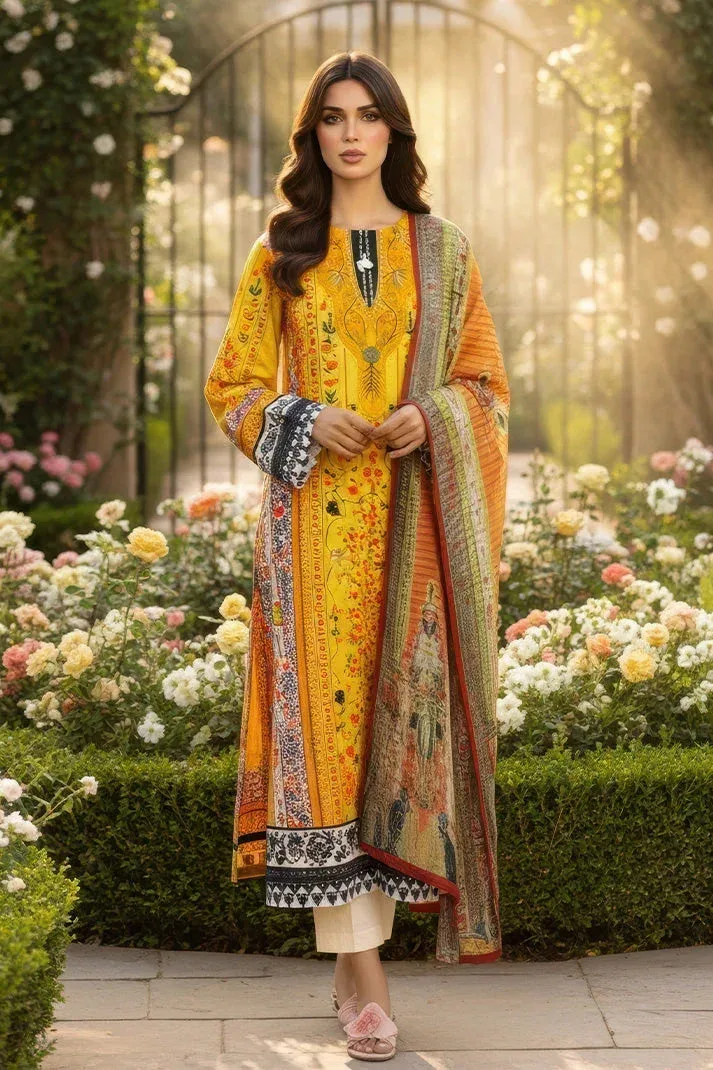 Imrozia Premium Day Dreams Mustard Yellow Jacquard – view 1 – Poshaq