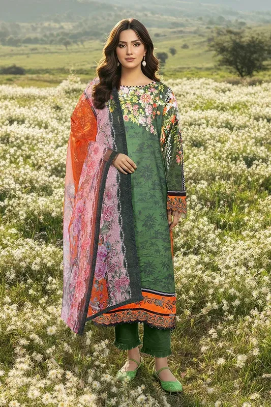 Imrozia Premium Day Dreams Bold Green Jacquard – view 1 – Poshaq