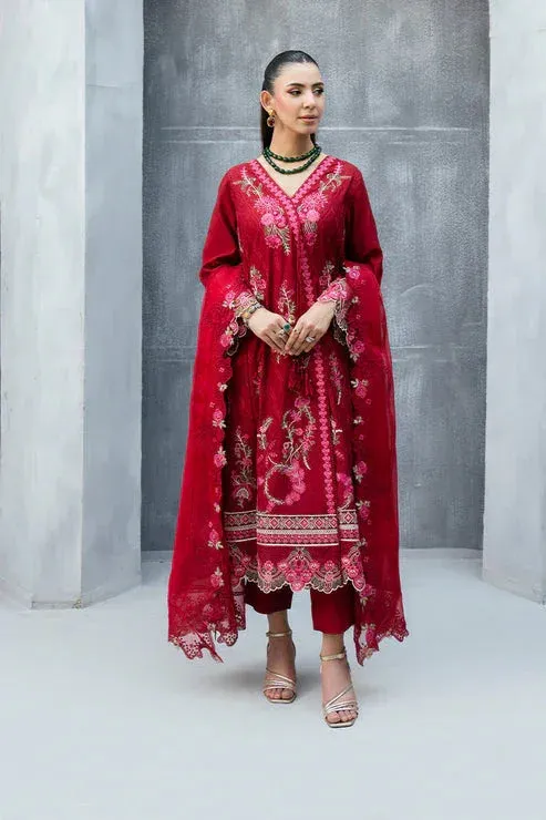 Imrozia Premium Whispers  of Fall Red Chiffon – view 1 – Poshaq