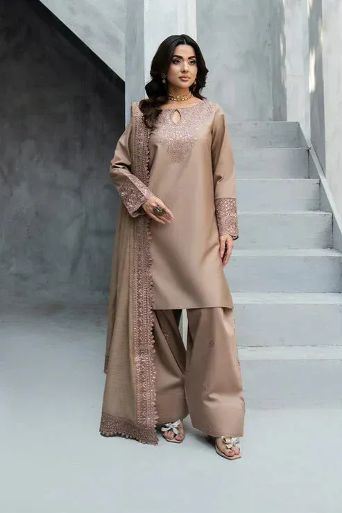 Imrozia Premium Whispers of Fall Dark Beige Cotton – view 1 – Poshaq