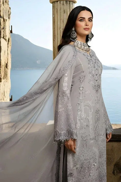 Imrozia Premium Mehr e Mah Light Gray Raw Silk – view 3 – Poshaq