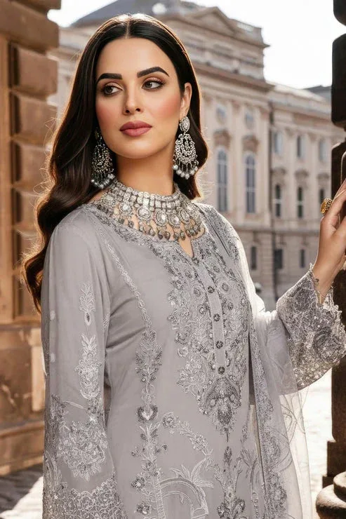 Imrozia Premium Mehr e Mah Light Gray Raw Silk – view 4 – Poshaq