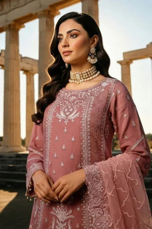 Imrozia Premium Mehr e Mah Tea Pink Raw Silk – view 5 – Poshaq
