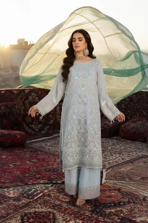 Imrozia Premium Mehr e Mah Grey Raw Silk – view 1 – Poshaq
