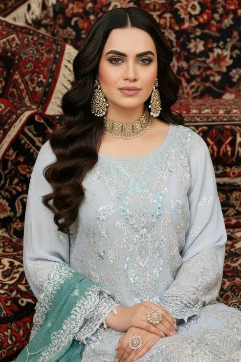 Imrozia Premium Mehr e Mah Grey Raw Silk – view 4 – Poshaq