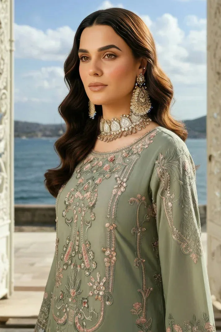 Imrozia Premium Mehr e Mah Light Pistachio Raw Silk – view 5 – Poshaq