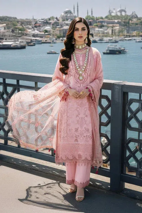 Imrozia Premium Mehr e Mah Pink Raw Silk – view 1 – Poshaq