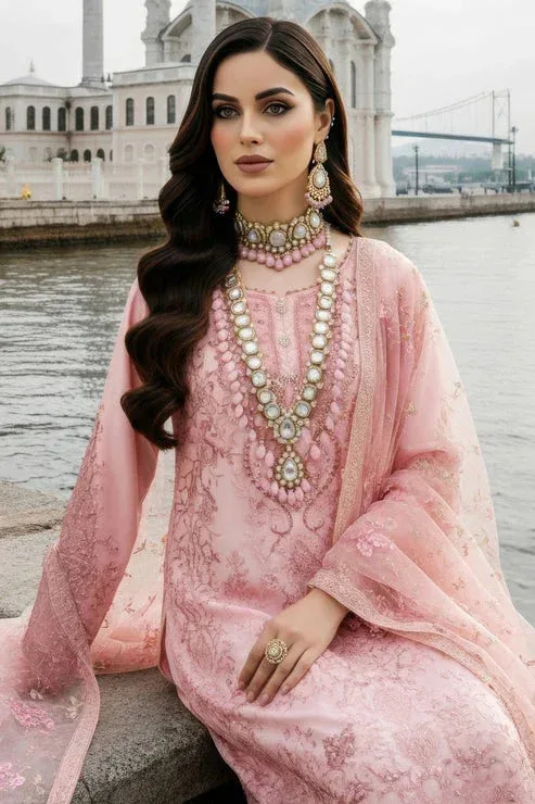 Imrozia Premium Mehr e Mah Pink Raw Silk – view 4 – Poshaq