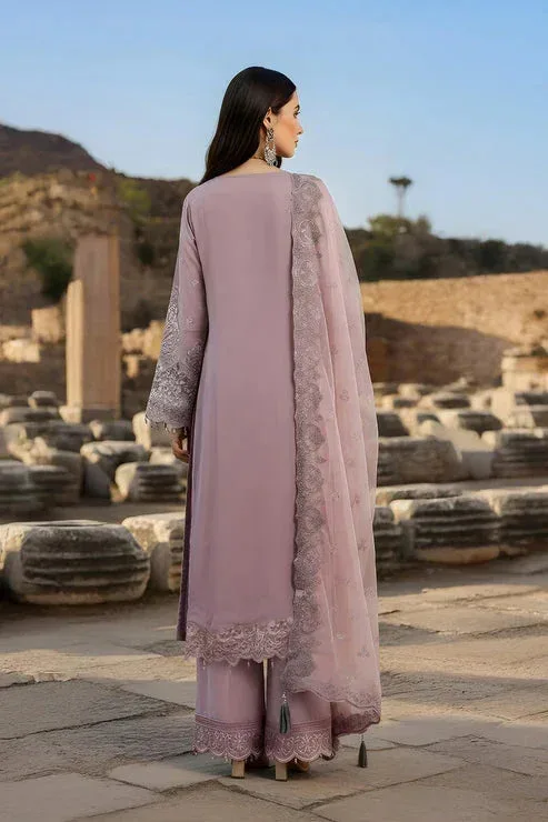 Imrozia Premium Mehr e Mah Soft Lilac Raw Silk – view 2 – Poshaq