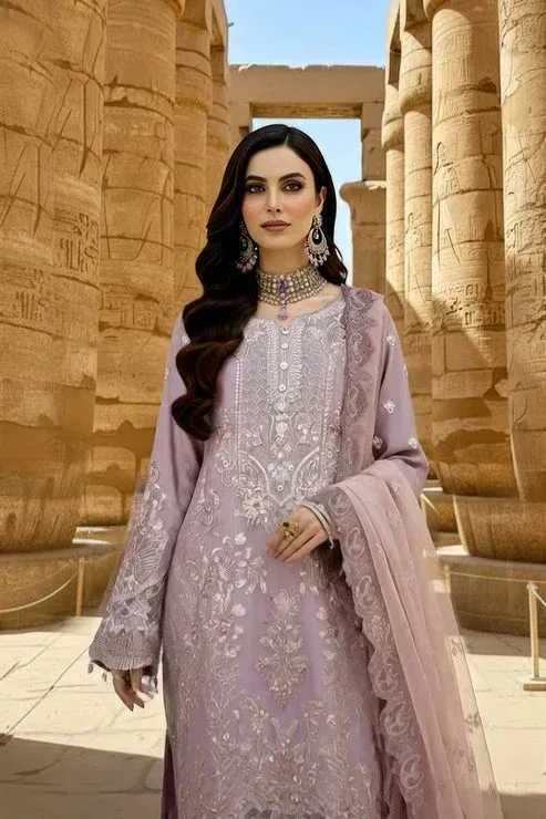 Imrozia Premium Mehr e Mah Soft Lilac Raw Silk – view 4 – Poshaq