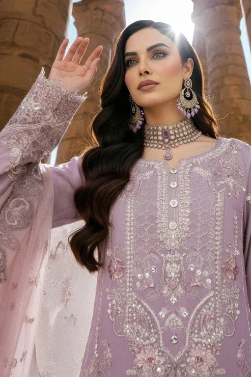 Imrozia Premium Mehr e Mah Soft Lilac Raw Silk – view 6 – Poshaq