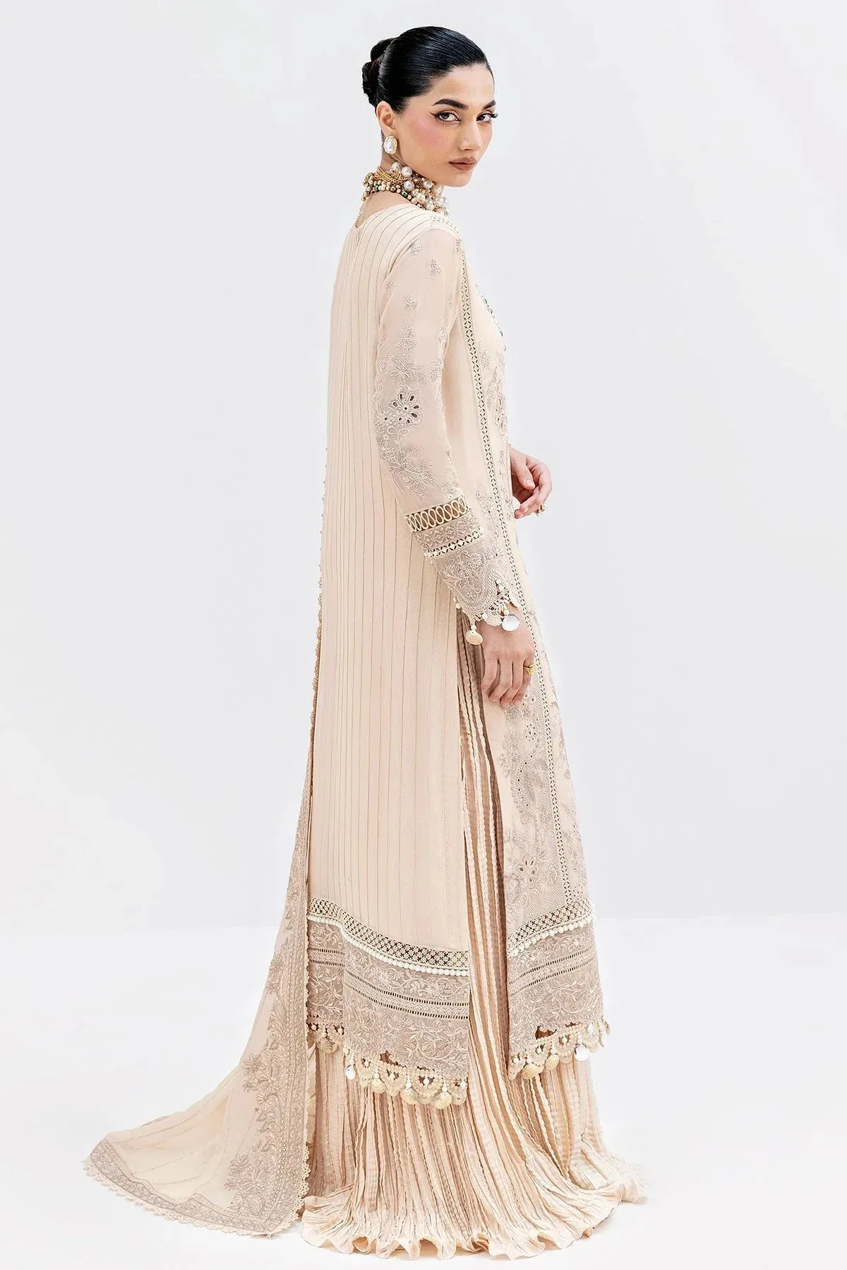 Imrozia Premium Luxe Serene 25 Almond Georgette – view 2 – Poshaq