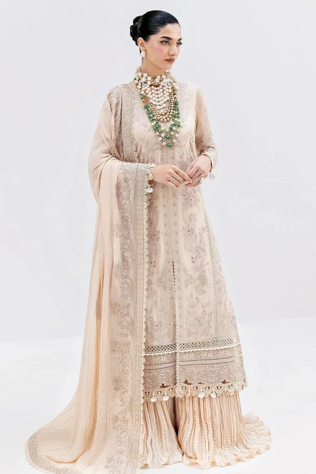 Imrozia Premium Luxe Serene 25 Almond Georgette – view 4 – Poshaq