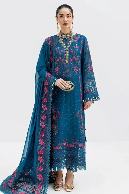 Imrozia Premium Luxe Serene 25 Navy Georgette – view 1 – Poshaq
