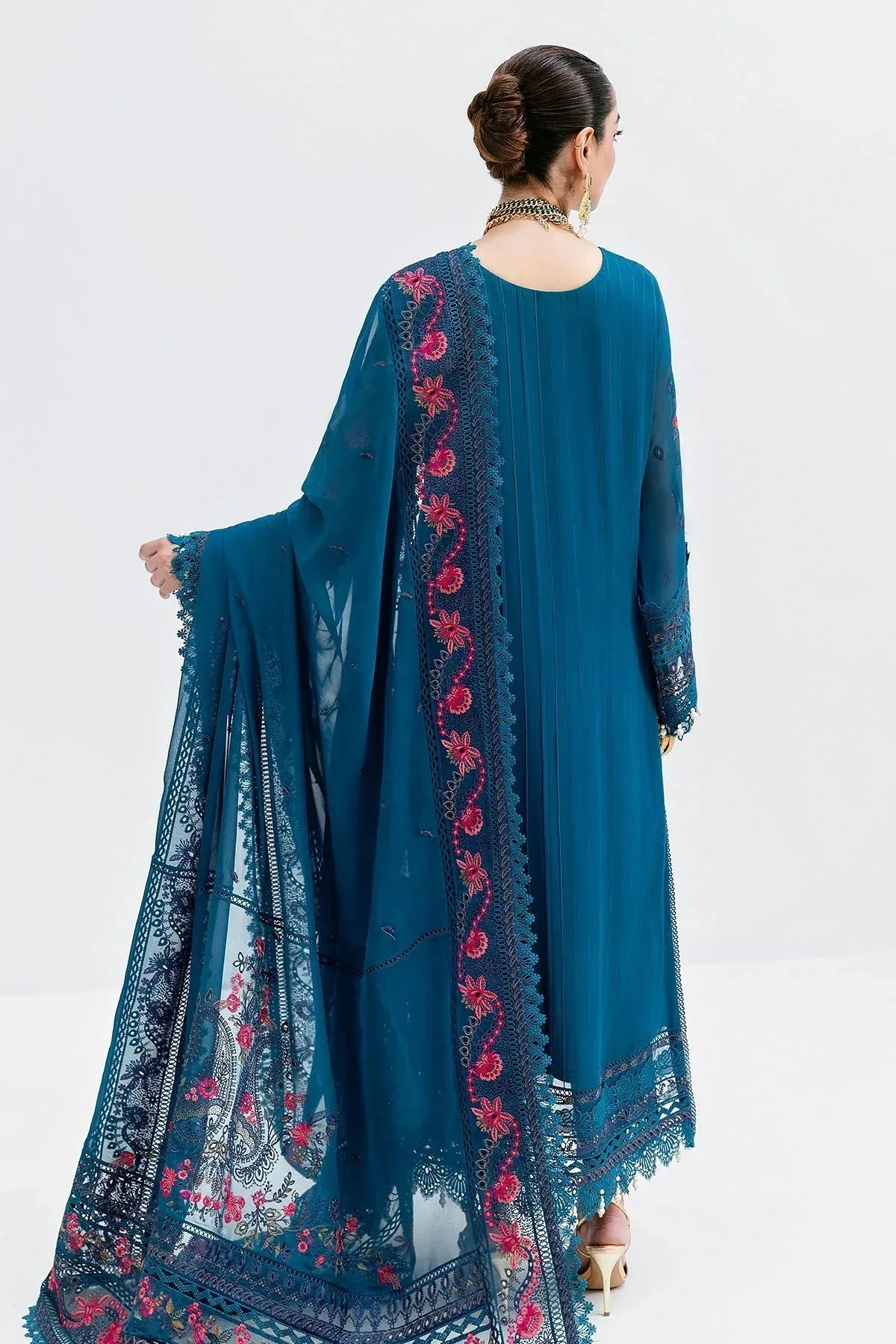 Imrozia Premium Luxe Serene 25 Navy Georgette – view 2 – Poshaq