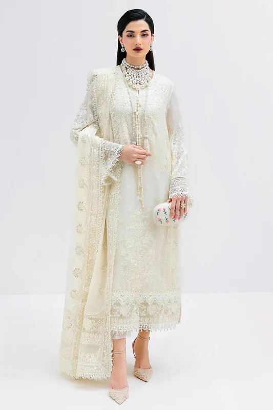 Imrozia Premium Luxe Serene 25 Ivory Georgette – view 1 – Poshaq