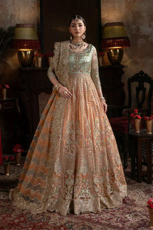 Imrozia Premium Noor e Naaz Bridals 25 orange Organza – view 1 – Poshaq