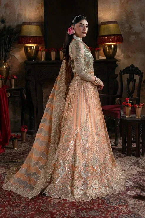 Imrozia Premium Noor e Naaz Bridals 25 orange Organza – view 3 – Poshaq