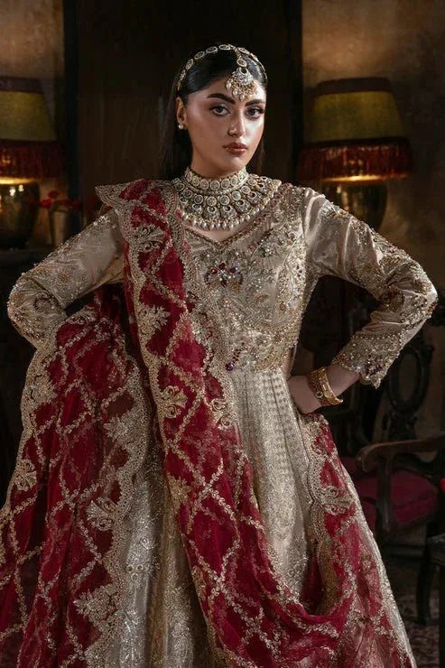 Imrozia Premium Noor e Naaz Bridals 25 silver gold Masoori – view 2 – Poshaq