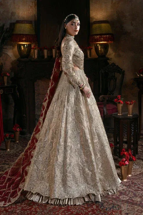 Imrozia Premium Noor e Naaz Bridals 25 silver gold Masoori – view 4 – Poshaq