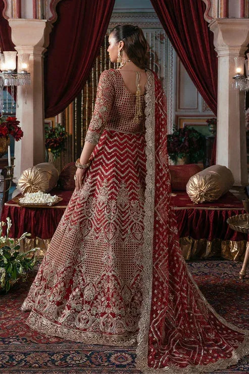 Imrozia Premium Noor e Naaz Bridals 25 red Organza – view 2 – Poshaq