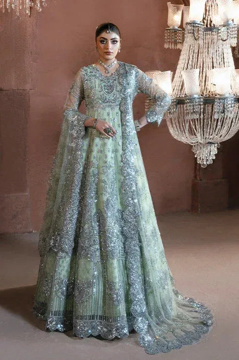 Imrozia Premium Noor e Naaz Bridals 25 pistachio Organza – view 1 – Poshaq