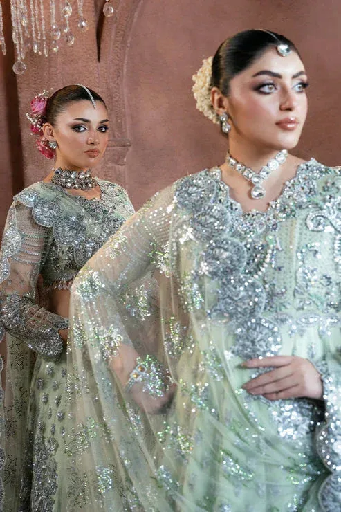 Imrozia Premium Noor e Naaz Bridals 25 pistachio Organza – view 3 – Poshaq