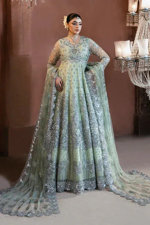 Imrozia Premium Noor e Naaz Bridals 25 pistachio Organza – view 4 – Poshaq