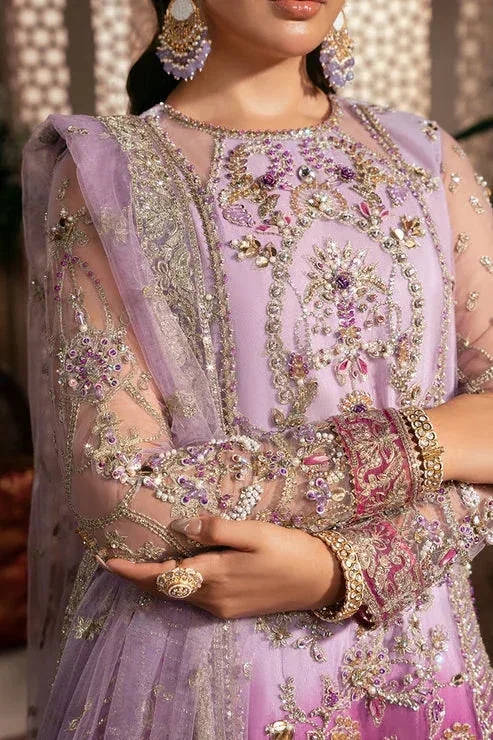 Imrozia Premium Noor e Naaz Bridals 25 lilac Raw Silk – view 3 – Poshaq