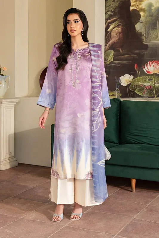 Imrozia Premium Celeste Pret 25 Purple Gray Silk – view 1 – Poshaq