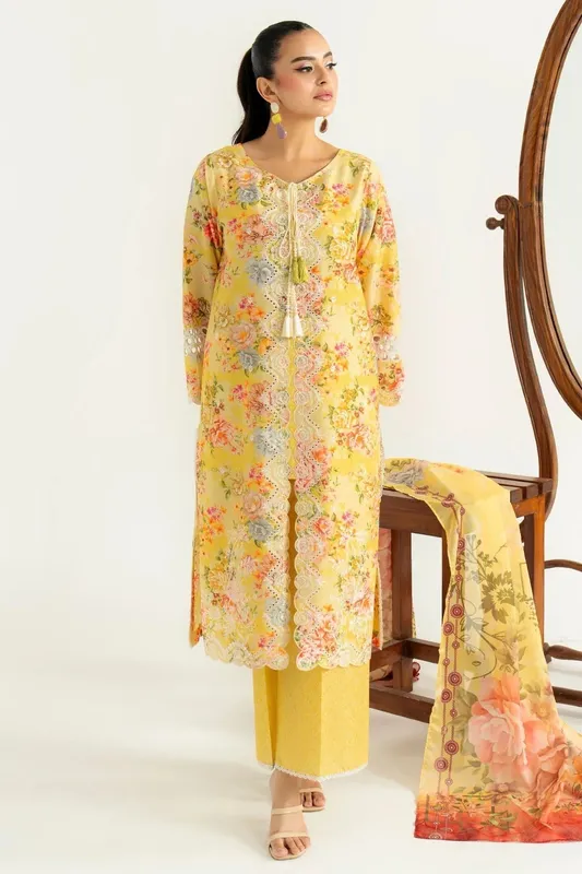 Imrozia Premium Sifa Casuals Dust Yellow Silk – view 1 – Poshaq