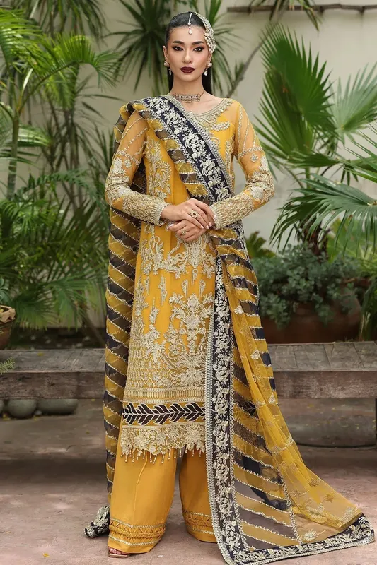 Imrozia Premium Yellow Raw Silk – view 1 – Poshaq