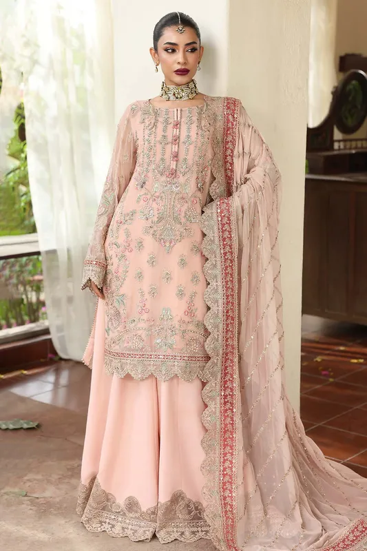 Imrozia Premium Light Pink Raw Silk – view 1 – Poshaq