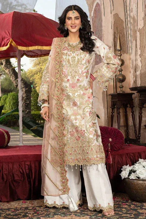 Imrozia Premium Tehwar Premium Off White Raw Silk – view 1 – Poshaq