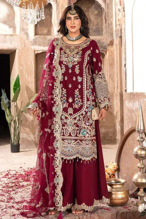 Imrozia Premium Tehwar Premium Maroon Raw Silk – view 1 – Poshaq