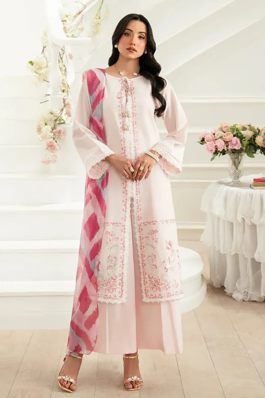 Imrozia Premium Kianna Casuals powder pink Cotton – view 1 – Poshaq