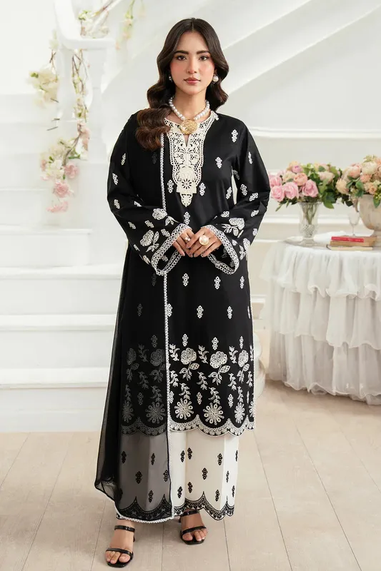 Imrozia Premium Kianna Casuals Black Chiffon – view 1 – Poshaq