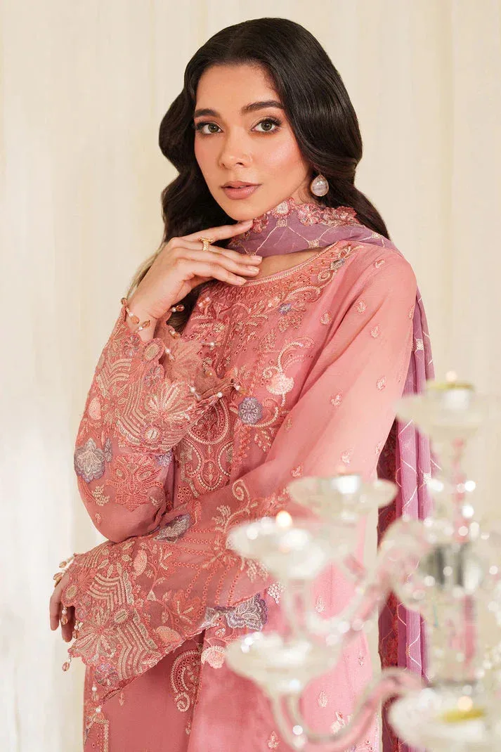 Imrozia Premium Noore Formals Tea Pink Raw Silk – view 3 – Poshaq