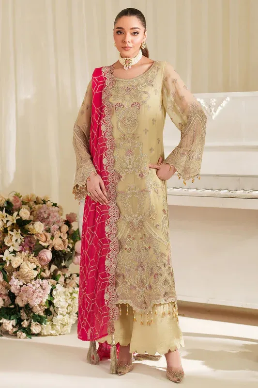 Imrozia Premium Noore Formals Ivory Raw Silk – view 1 – Poshaq