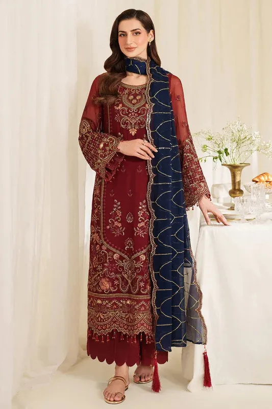 Imrozia Premium Noore Formals Maroon Raw Silk – view 1 – Poshaq