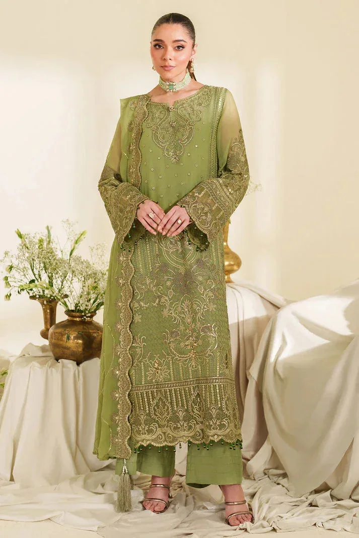 Imrozia Premium Noore Formals Pistachio Raw Silk – view 1 – Poshaq