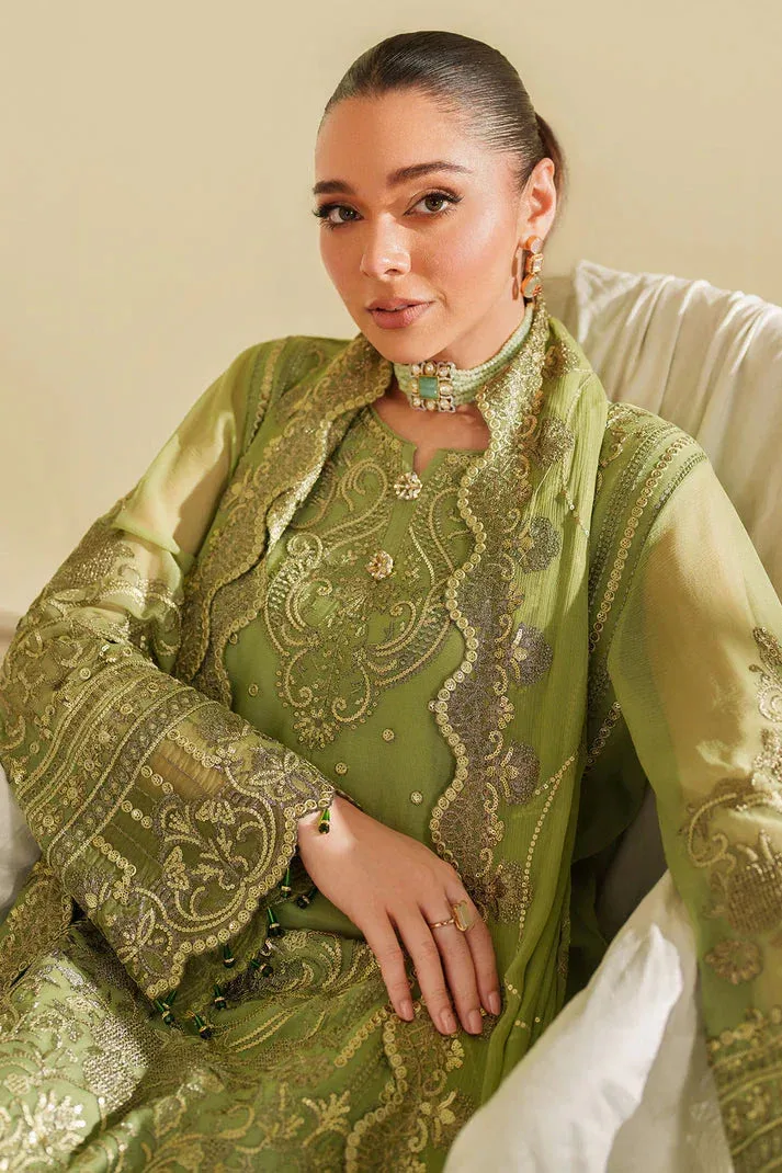 Imrozia Premium Noore Formals Pistachio Raw Silk – view 4 – Poshaq