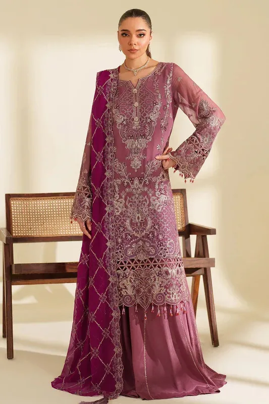 Imrozia Premium Noore Formals Plum Raw Silk – view 1 – Poshaq