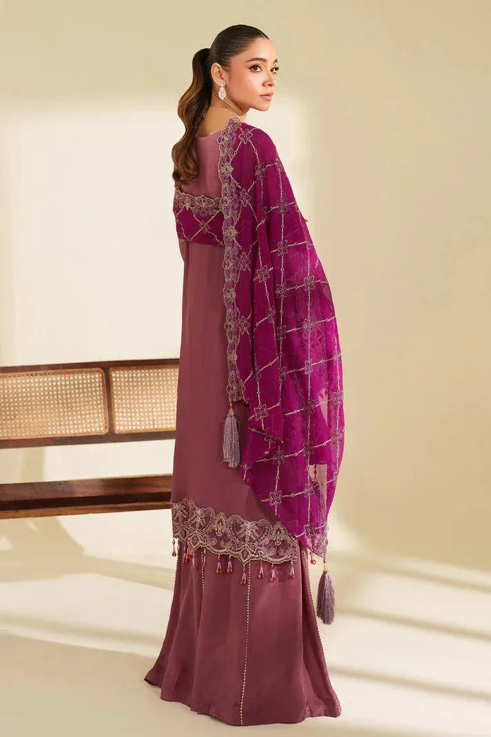 Imrozia Premium Noore Formals Plum Raw Silk – view 2 – Poshaq