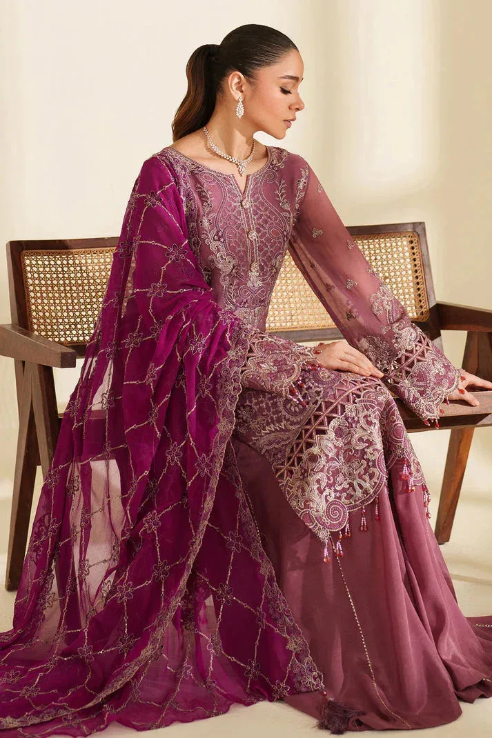 Imrozia Premium Noore Formals Plum Raw Silk – view 4 – Poshaq