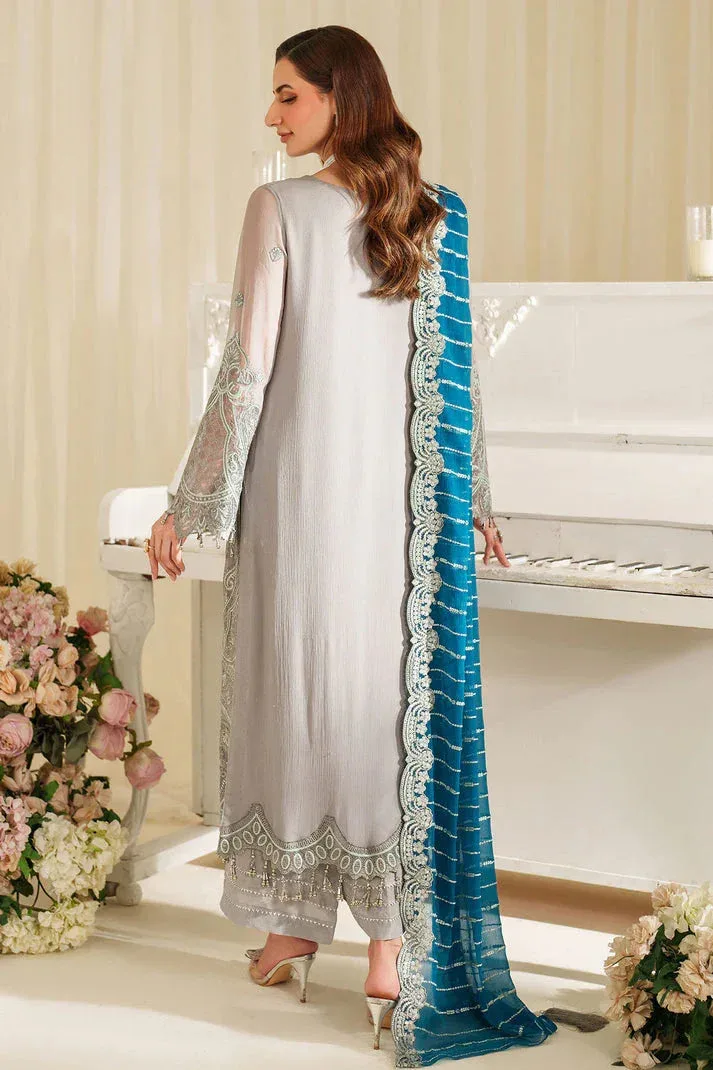 Imrozia Premium Noore Formals Grey Raw Silk – view 2 – Poshaq