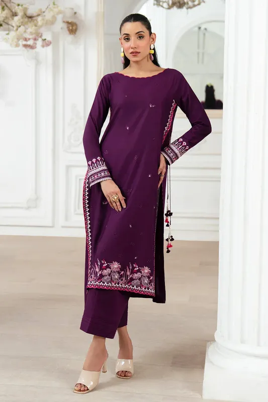 Imrozia Premium Kianna Casuals Purple Cotton – view 1 – Poshaq
