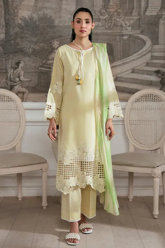 Imrozia Premium Kianna Casuals lime yellow Cotton – view 1 – Poshaq